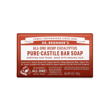 Dr Bronner's All-One Hemp Pure Castile Soap Bar 140g, Eucalyptus