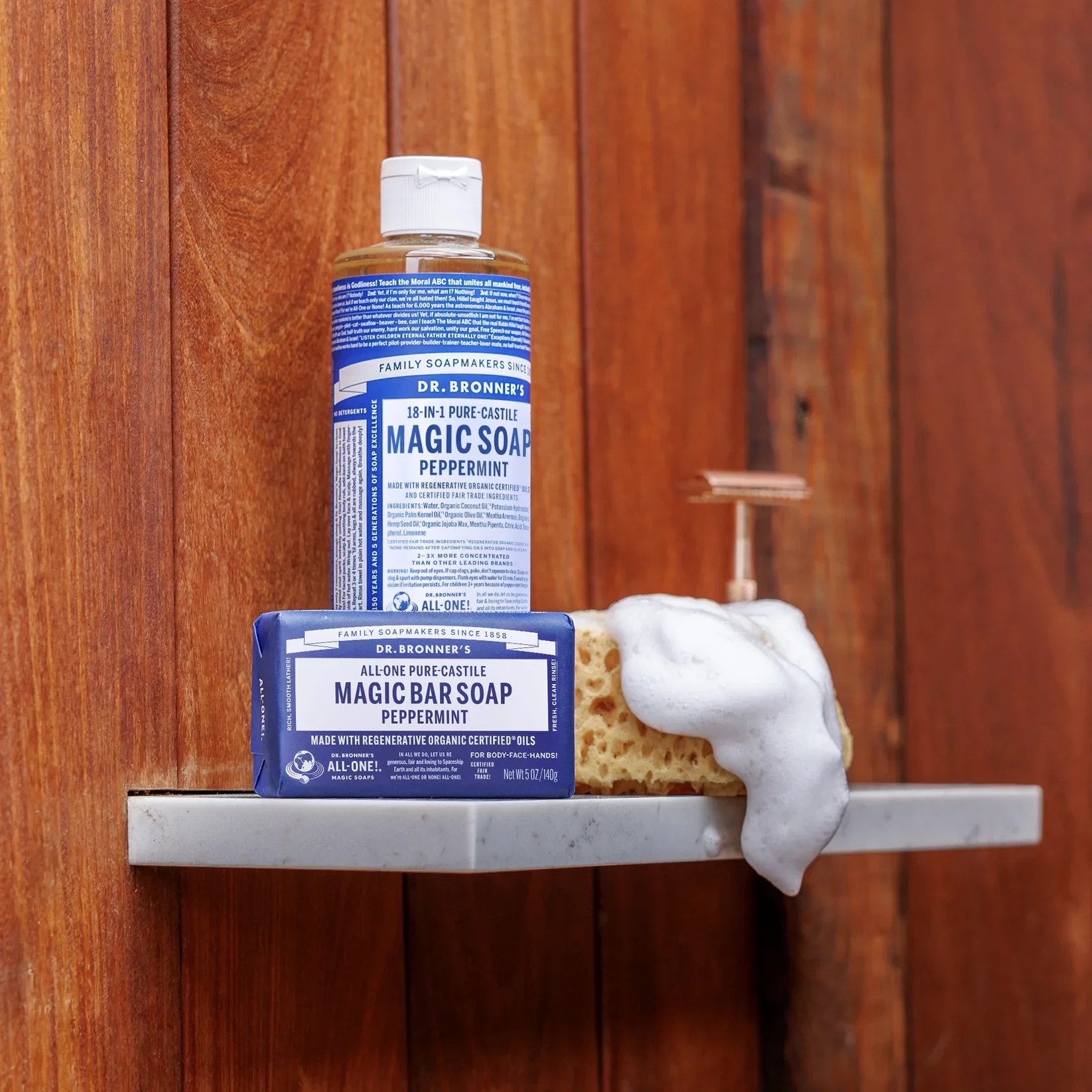 Dr Bronner's All-One Hemp Pure Castile Soap Bar 140g, Peppermint - Image 3