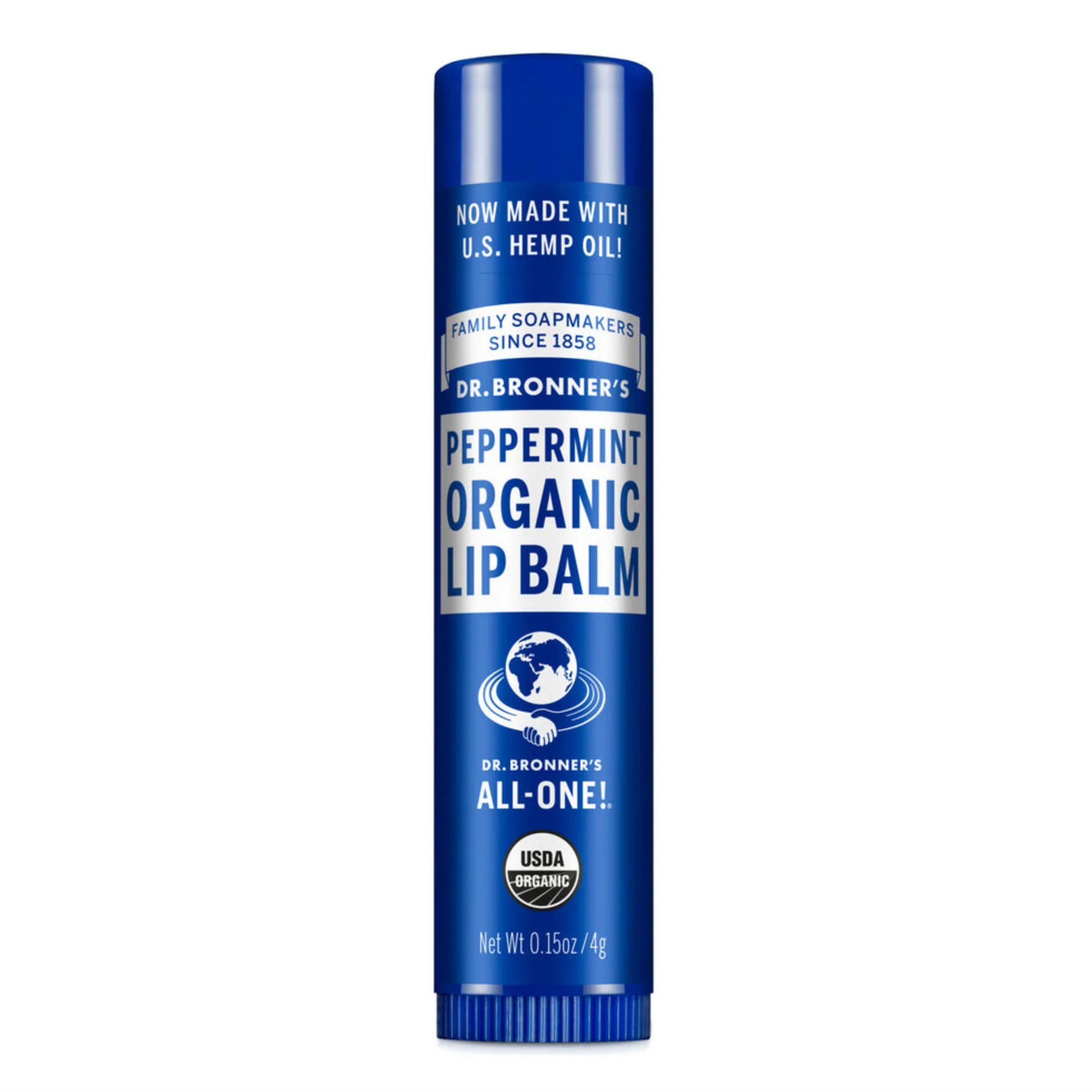 Dr Bronner's Organic Lip Balm 4g, Peppermint Flavour Soothes & Protects - Image 2