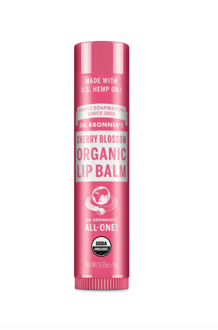 Dr Bronner's Organic Lip Balm 4g, Cherry Blossom Flavour Moisturise & Protect - Image 2