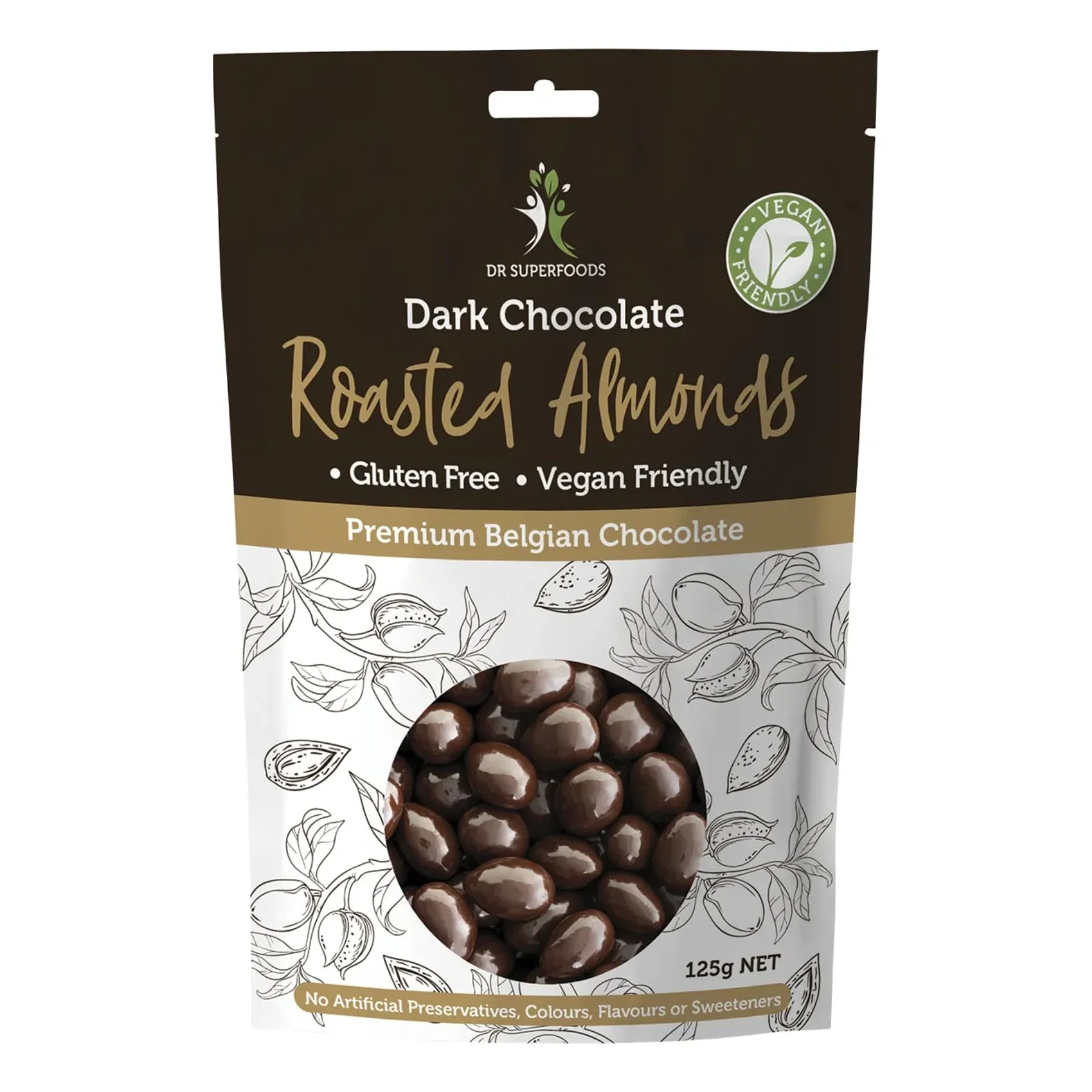 Dr Superfoods Dark Chocolate Coated Almonds 125g, Premium Belgian Chocolate - Image 3