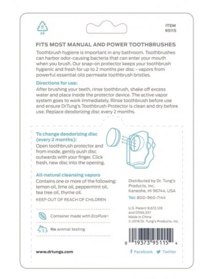 Dr Tung's Toothbrush Snap-On Toothbrush Protector & Sanitizer 2 Pack - Image 4