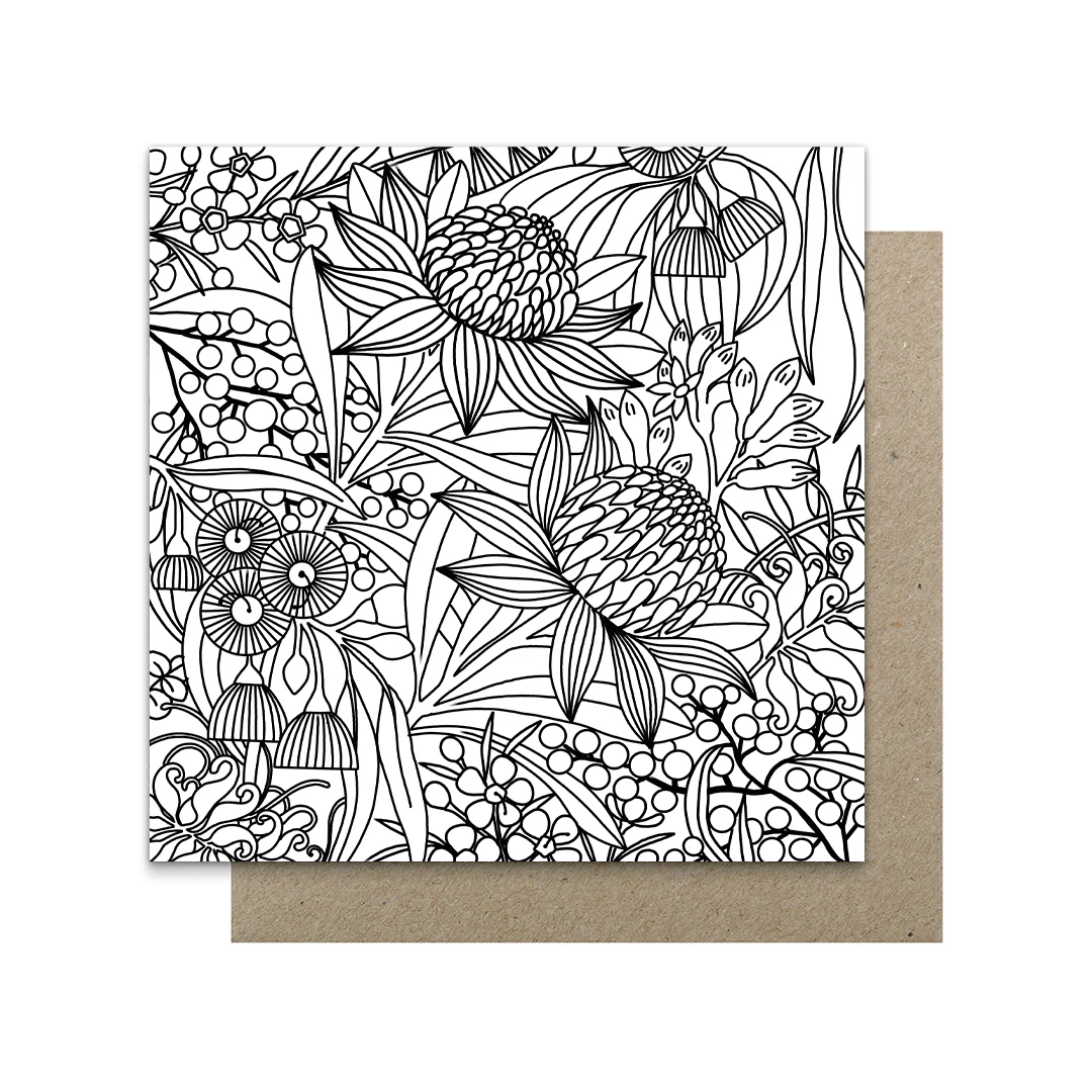 Earth Greetings 6 Greeting Colouring Cards, Dream In Flowers Design From The Claire Ishino Collection - Image 3