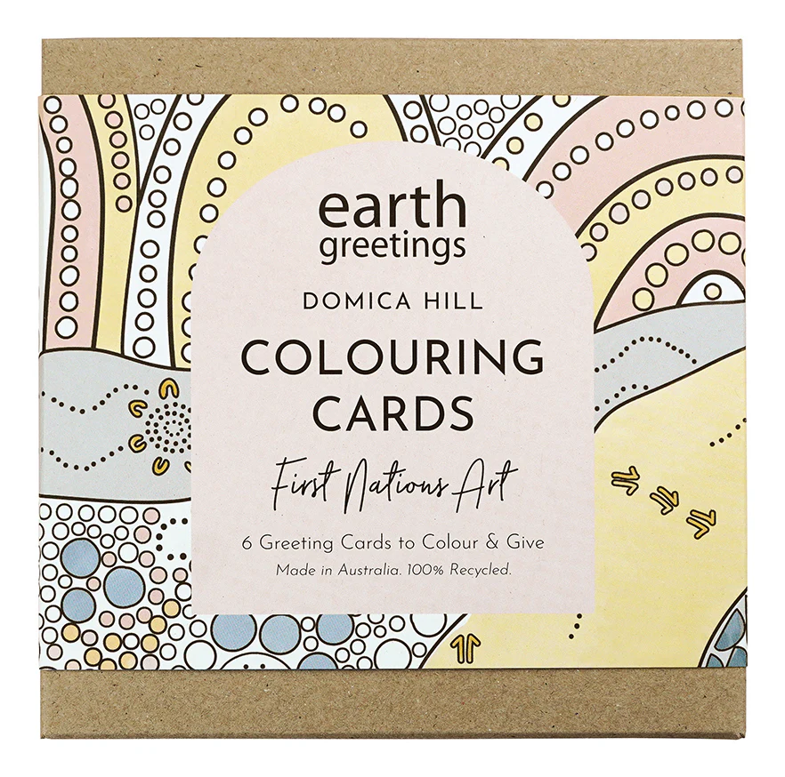 Earth Greetings 6 Greeting Colouring Cards, First Nation Art Design From The Domica Hill Collection