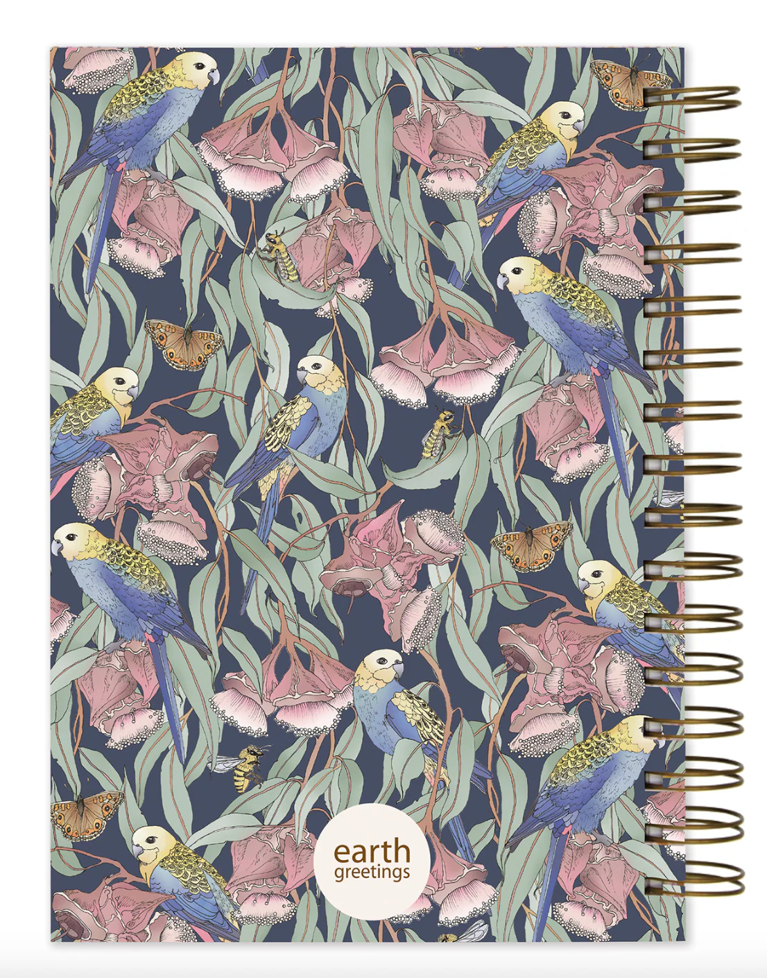 Earth Greetings A5 Journal 200 Lined Pages, Rosellas Amongst The Mallee Design From The Victoria McGrane Collection - Image 2