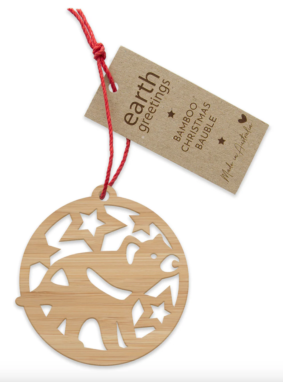 Earth Greetings Bamboo Bauble Tassie Devil, Australian Made
