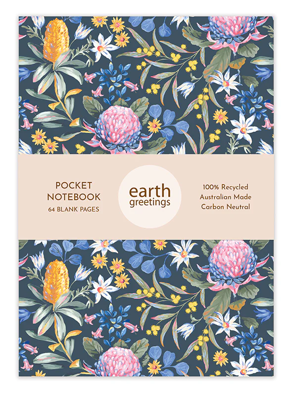 Earth Greetings Blank Notebook 64 Pages, Bushwalk Design From The Jayne Branchflower Collection