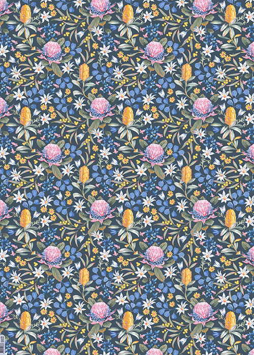 Earth Greetings Bushwalk Australian Folded Wrapping Paper, Jayne Branchflower Collection