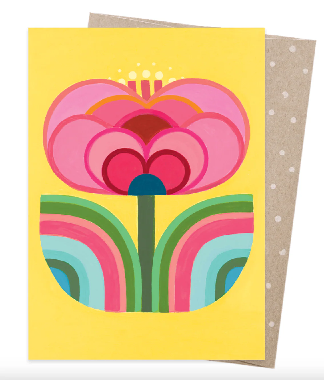 Earth Greetings Flower In Sunshine Card, Claire Ishino Collection (Includes One Card & One Kraft Envelope)