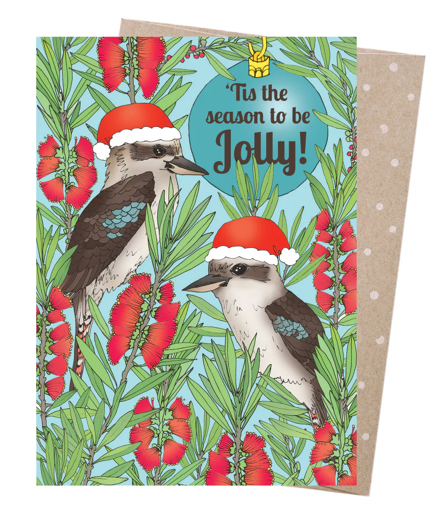 Earth Greetings Jolly Kookaburras Card, Victoria McGrane Collection (Includes One Card & One Kraft Envelope)