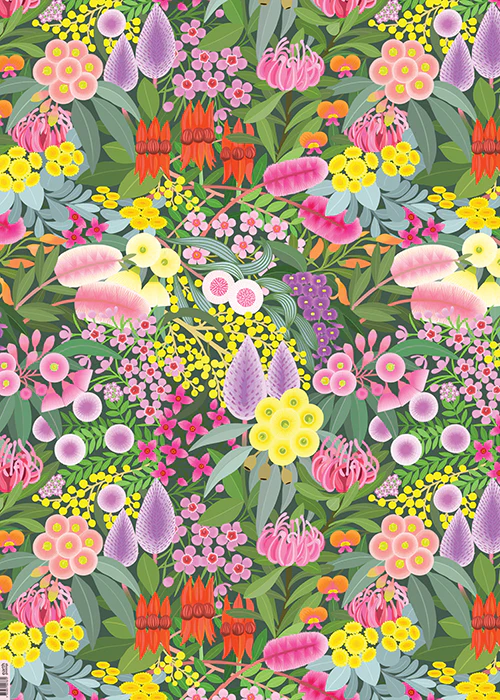 Earth Greetings Native Gems Australian Folded Wrapping Paper, Claire Ishino Collection