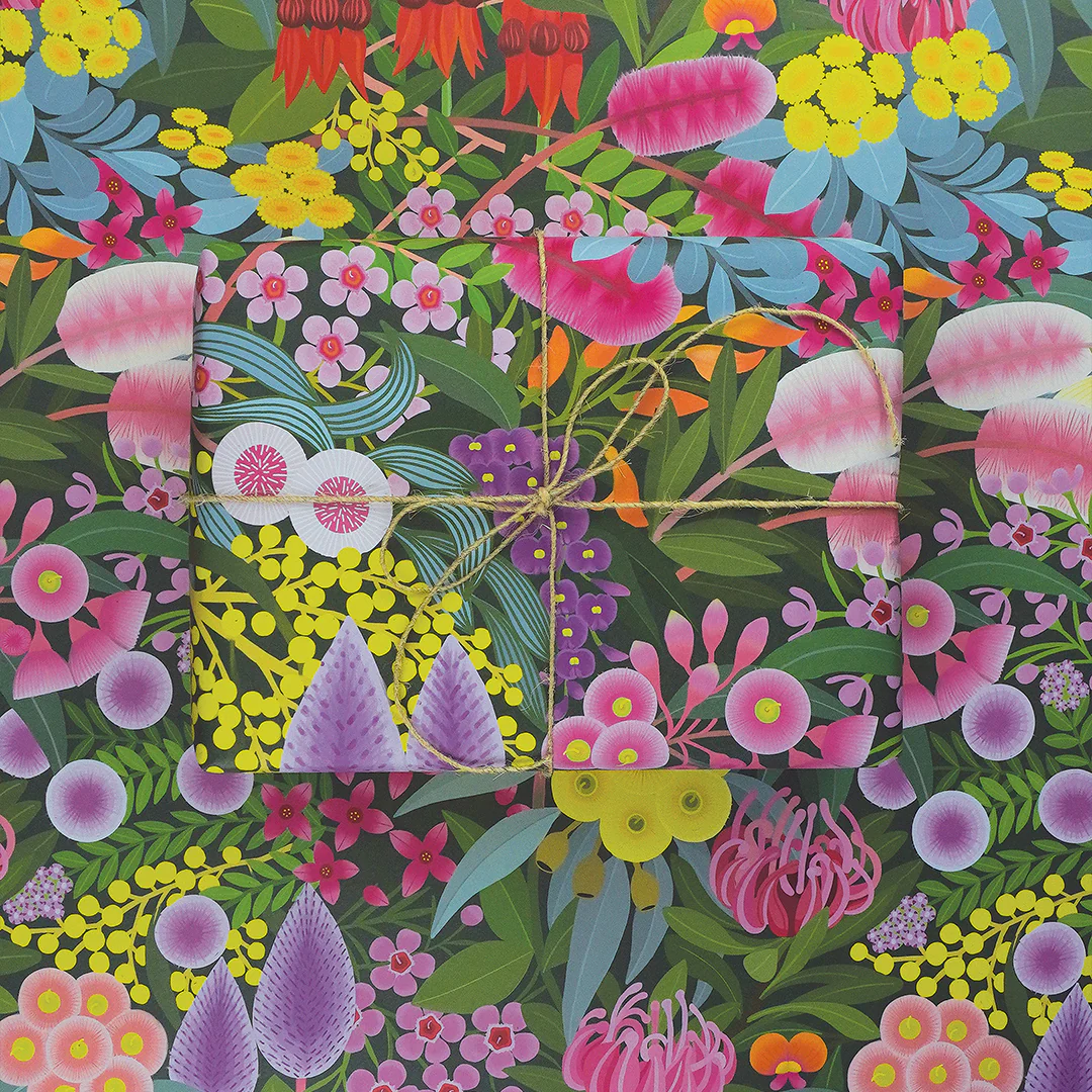 Earth Greetings Native Gems Australian Folded Wrapping Paper, Claire Ishino Collection - Image 2