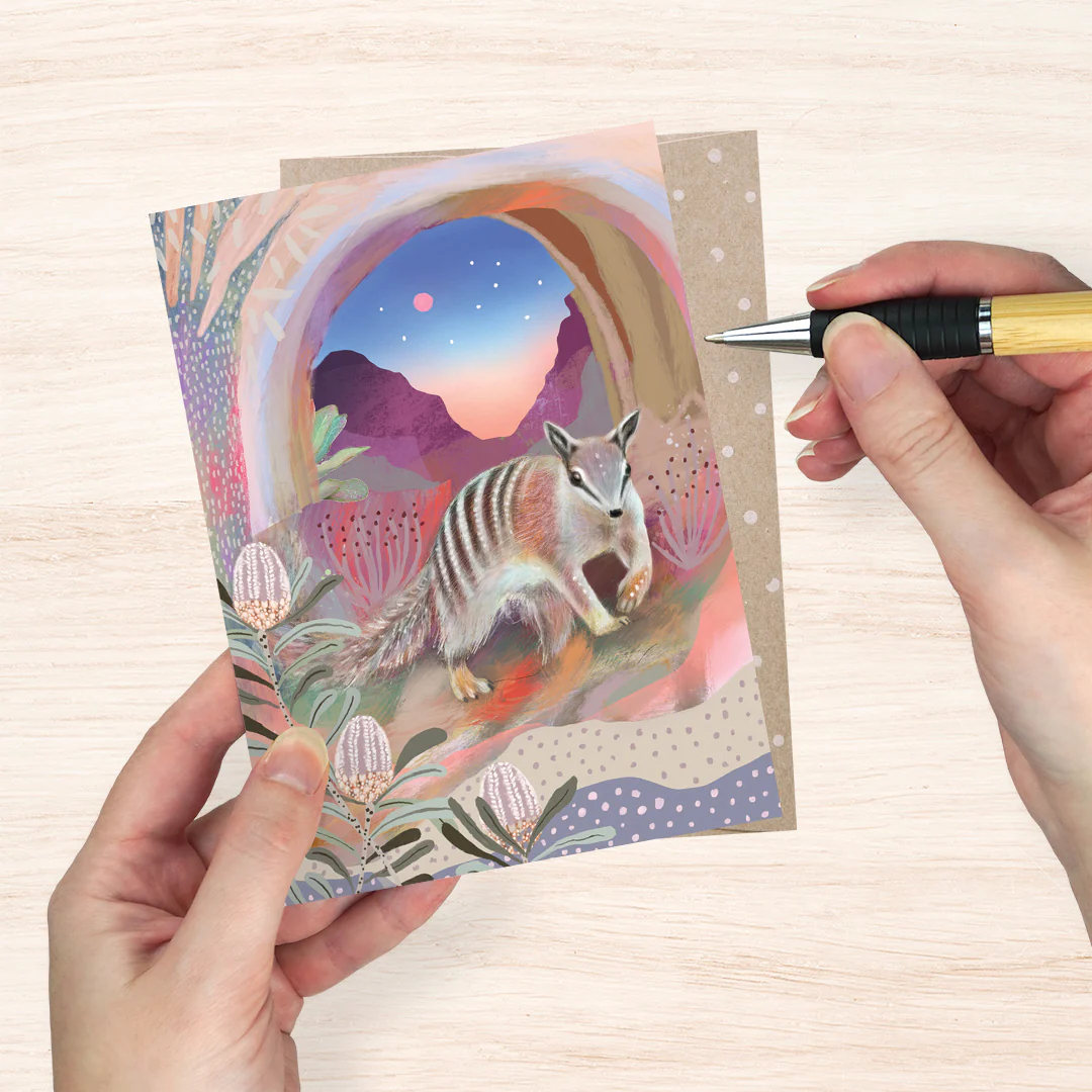 Earth Greetings Numbat's Nocturne Card, Amber Somerset Collection (Includes One Card & One Kraft Envelope) - Image 2