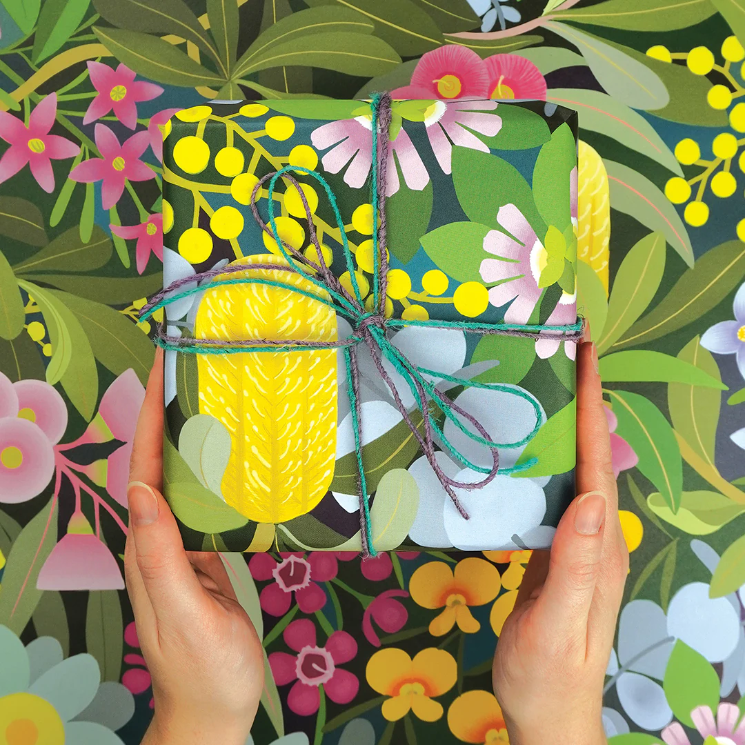 Earth Greetings Where Flowers Bloom Australian Folded Wrapping Paper, Claire Ishino Collection - Image 2