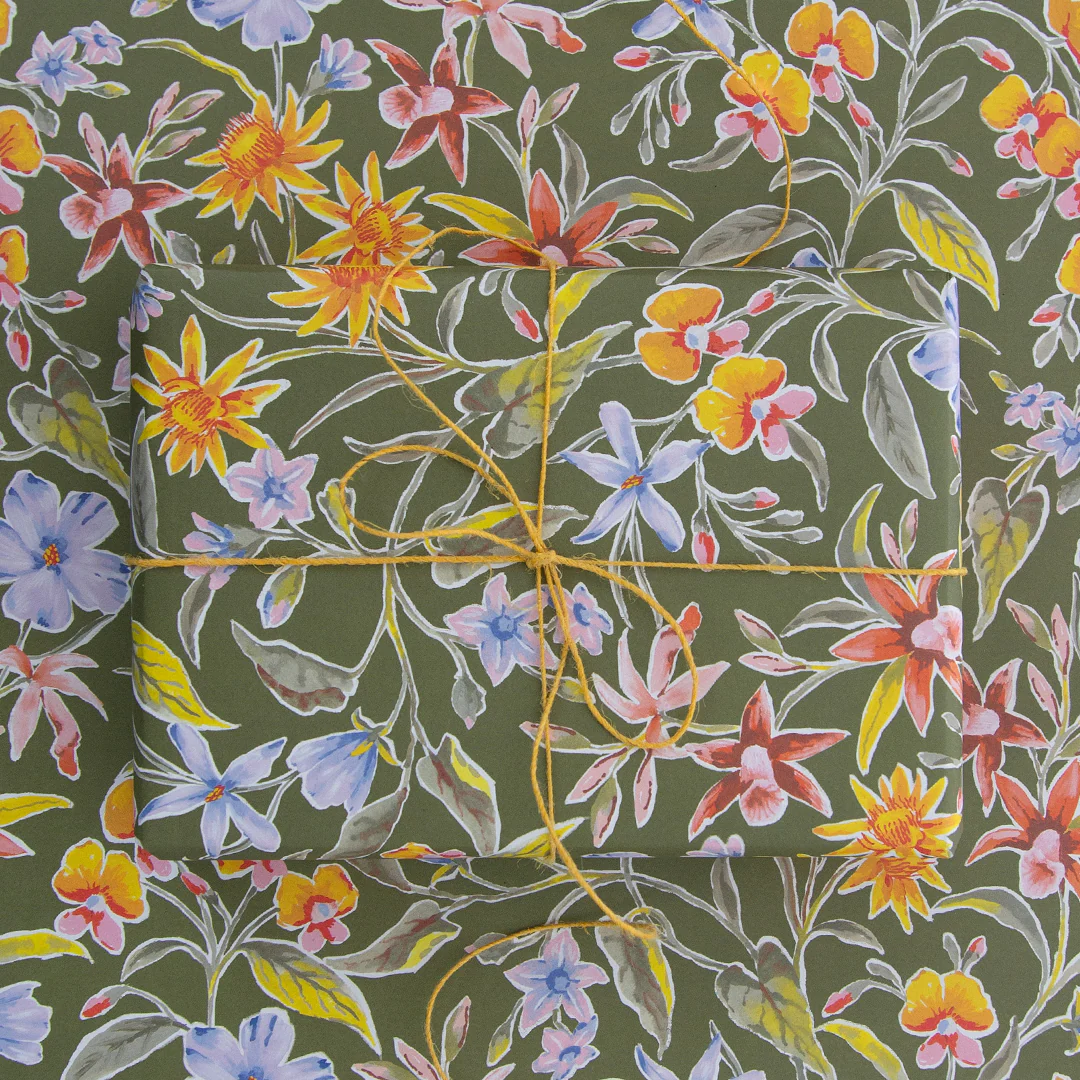 Earth Greetings Wildflower Wander Australian Folded Wrapping Paper, Jayne Branchflower Collection - Image 2