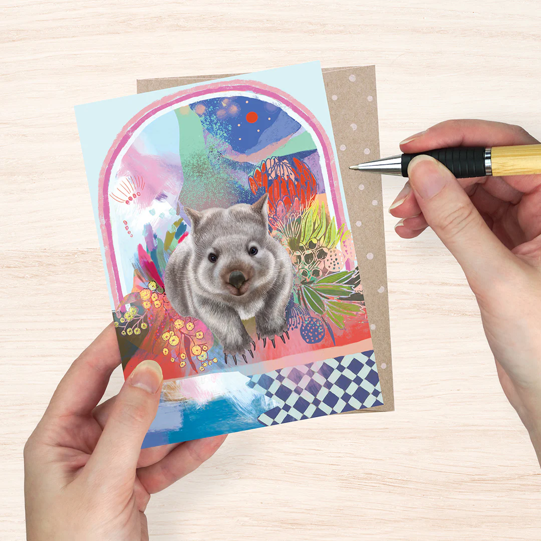 Earth Greetings Wombat Wayfarer Card, Amber Somerset Collection (Includes One Card & One Kraft Envelope) - Image 2