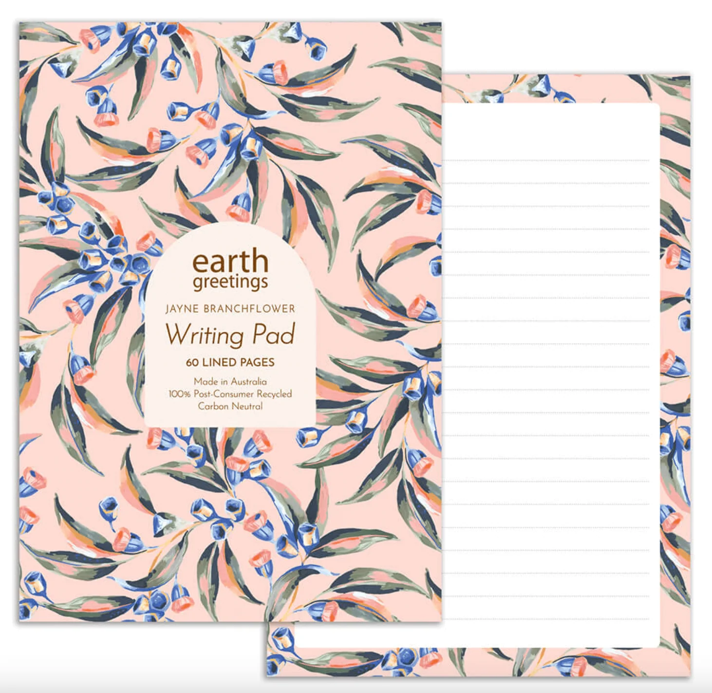 Earth Greetings Writing Pad 60 Lined Pages, Gumnut Dance From The Jayne Branchflower Collection