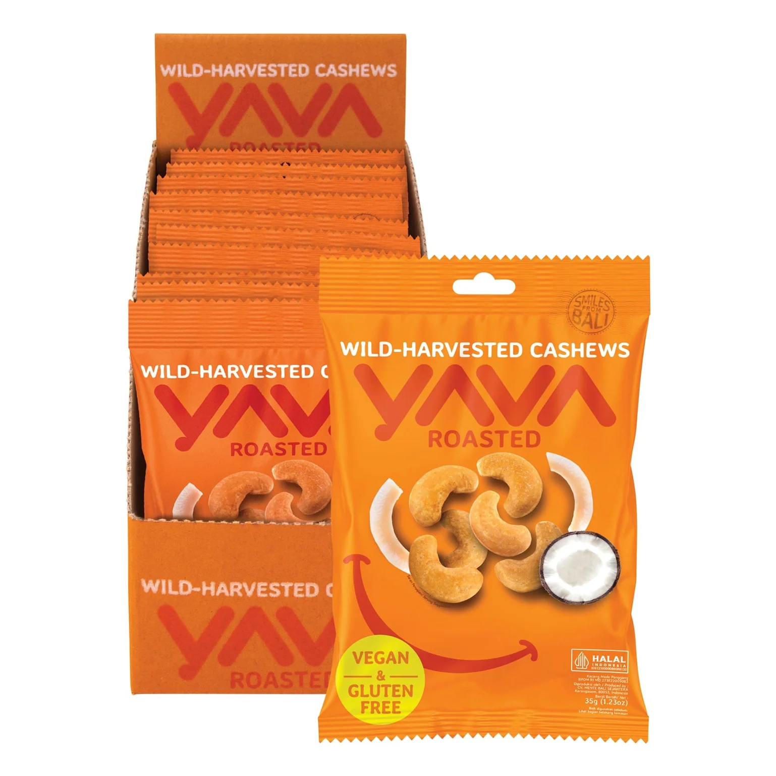 Yava Wild Harvested Roasted Cashews 35g Single Or 10 X 35g Carton, With Coconut Chips - Image 3