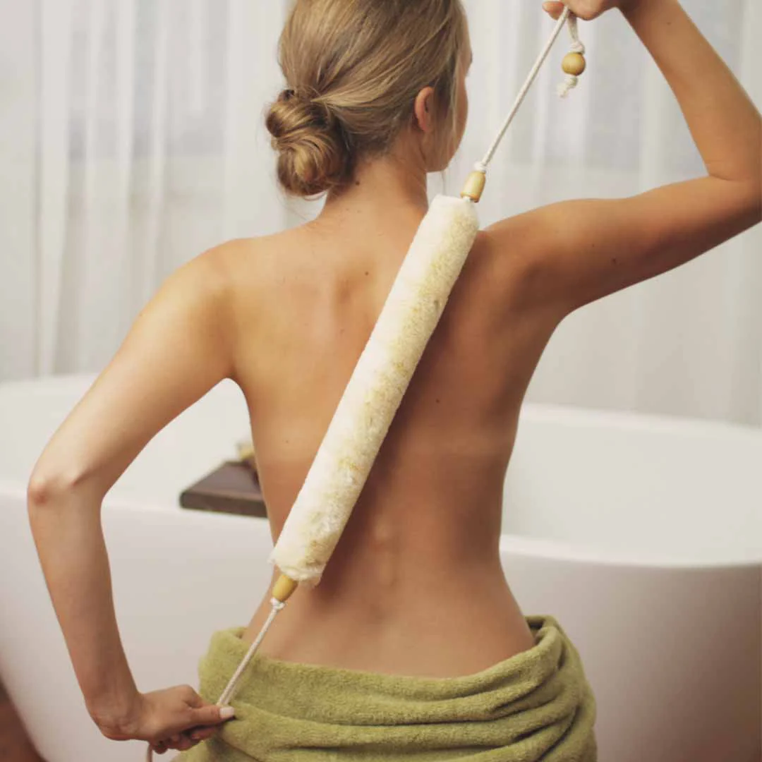 Eco Max Back Brush With Cotton Strings, Perfect Back Scrub!