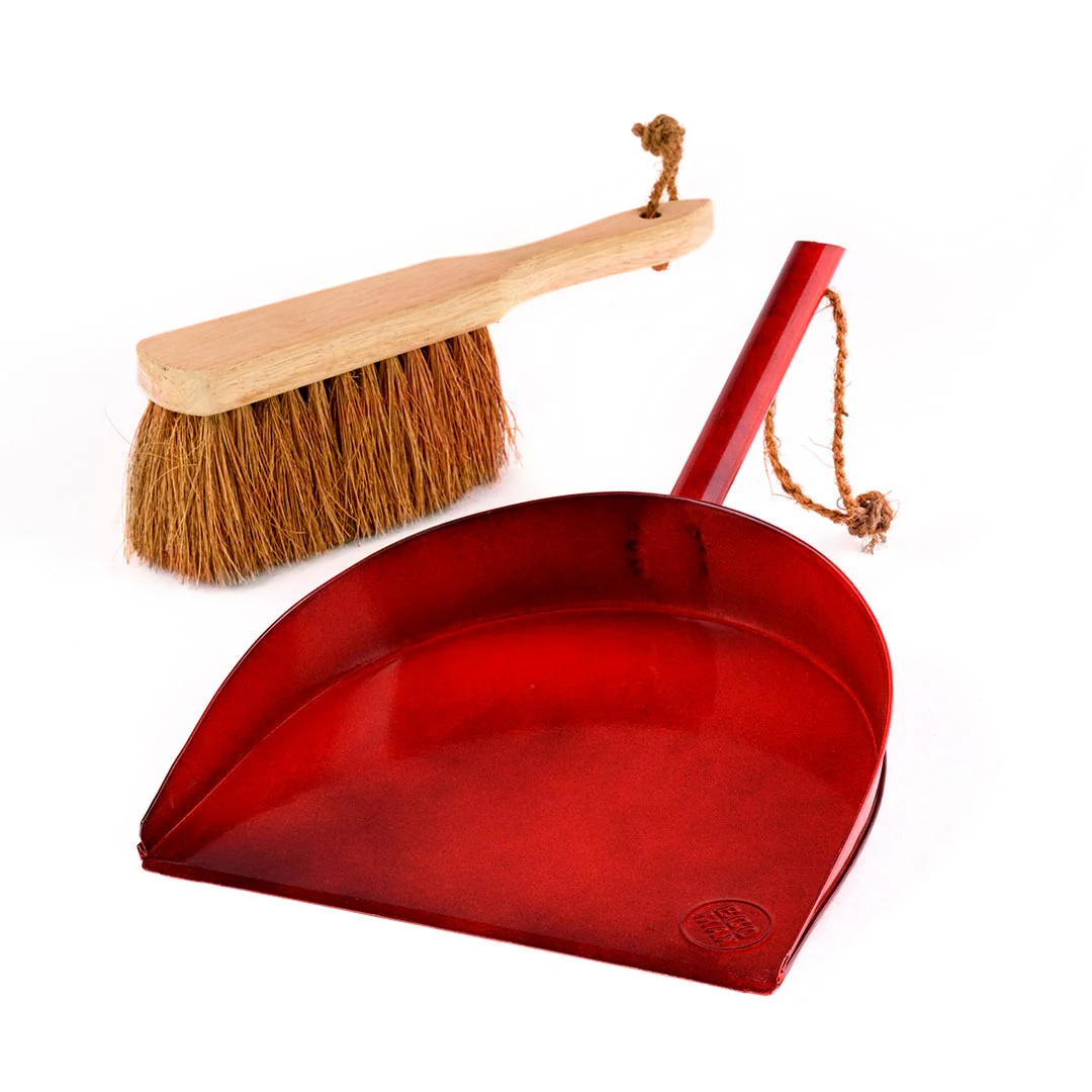 Eco Max Dustpan Red Galvanized Iron, 100% Natural & Plastic Free (Brush Not Included) - Image 3