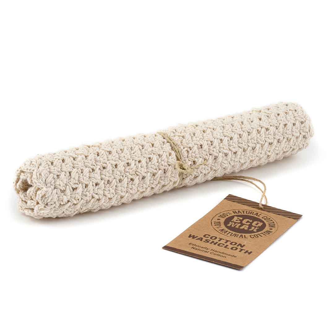 Eco Max Cotton Face & Wash Cloth, 100% Natural & Plastic Free