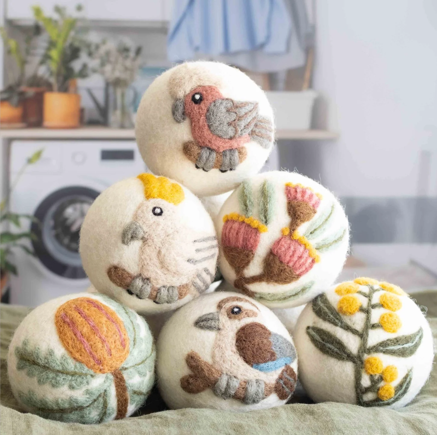 Eco Max Hand Felted Wool Dryer Ball, Wattle Design; Reduces Drying Time By 25% - Image 2