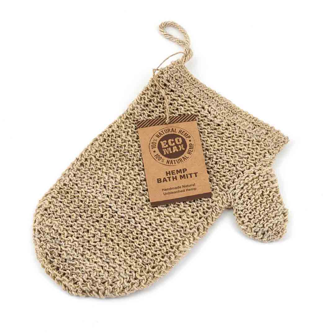 Eco Max Hemp Exfoliating Mitt, Hand Knitted & Fair Trade - Image 3