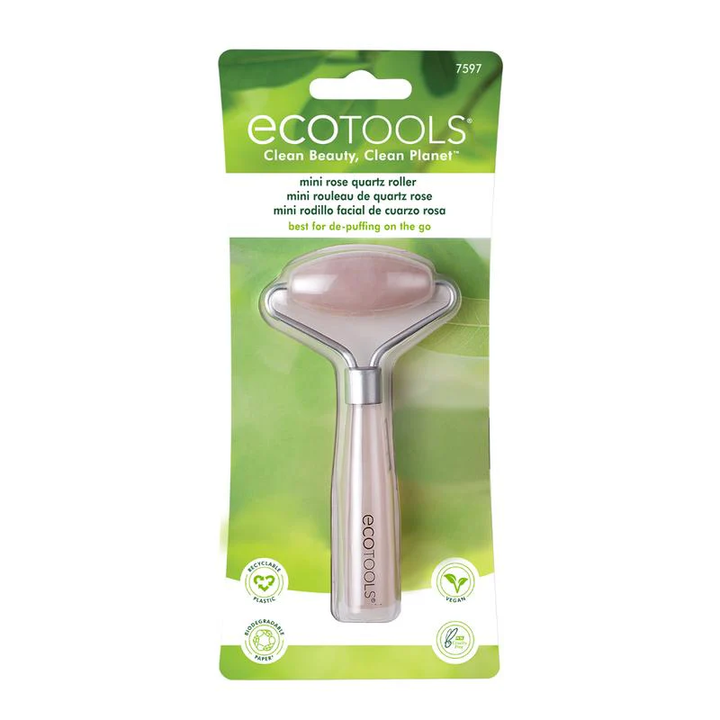 Eco Tools Mini Rose Quartz Facial Roller, De-Puff On The Go - Image 2