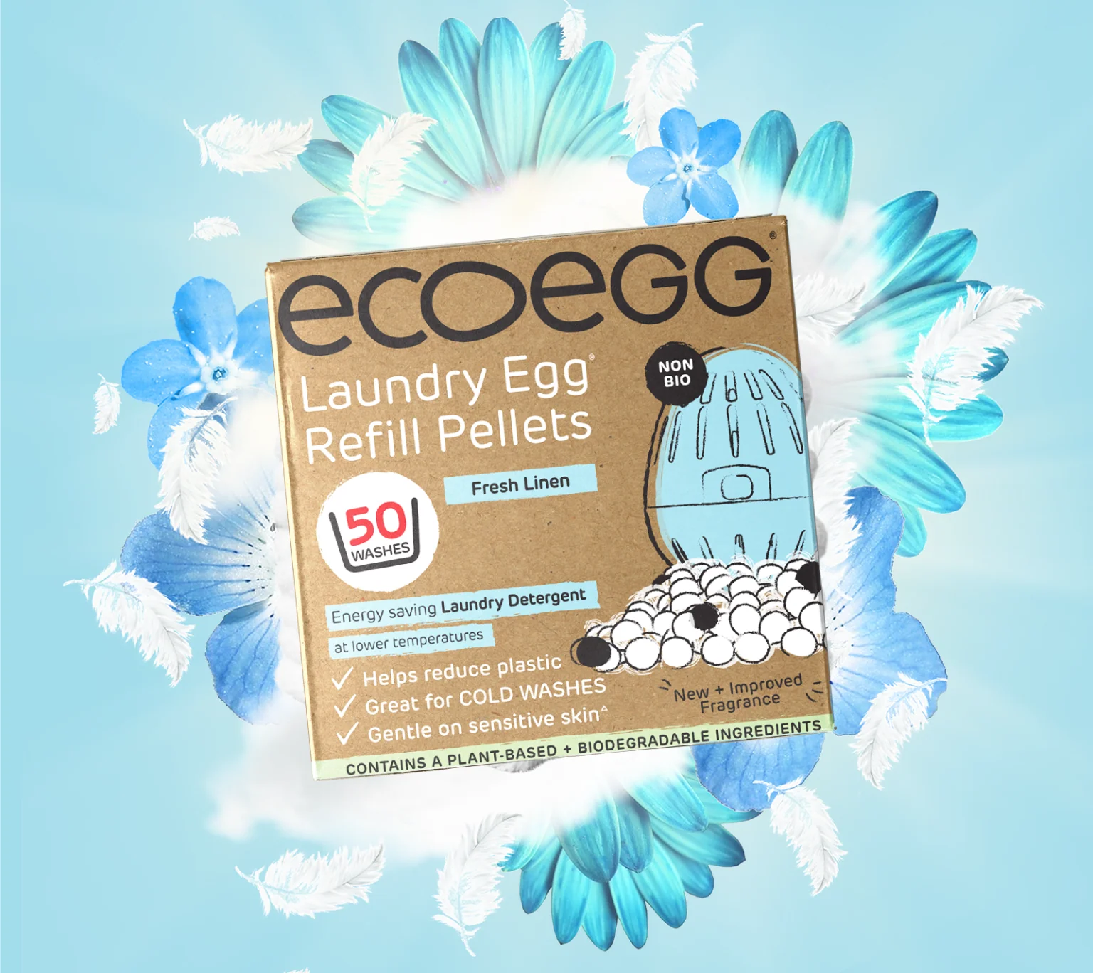 Ecoegg Laundry Egg Refill Pellets 50 Washes, Fresh Linen