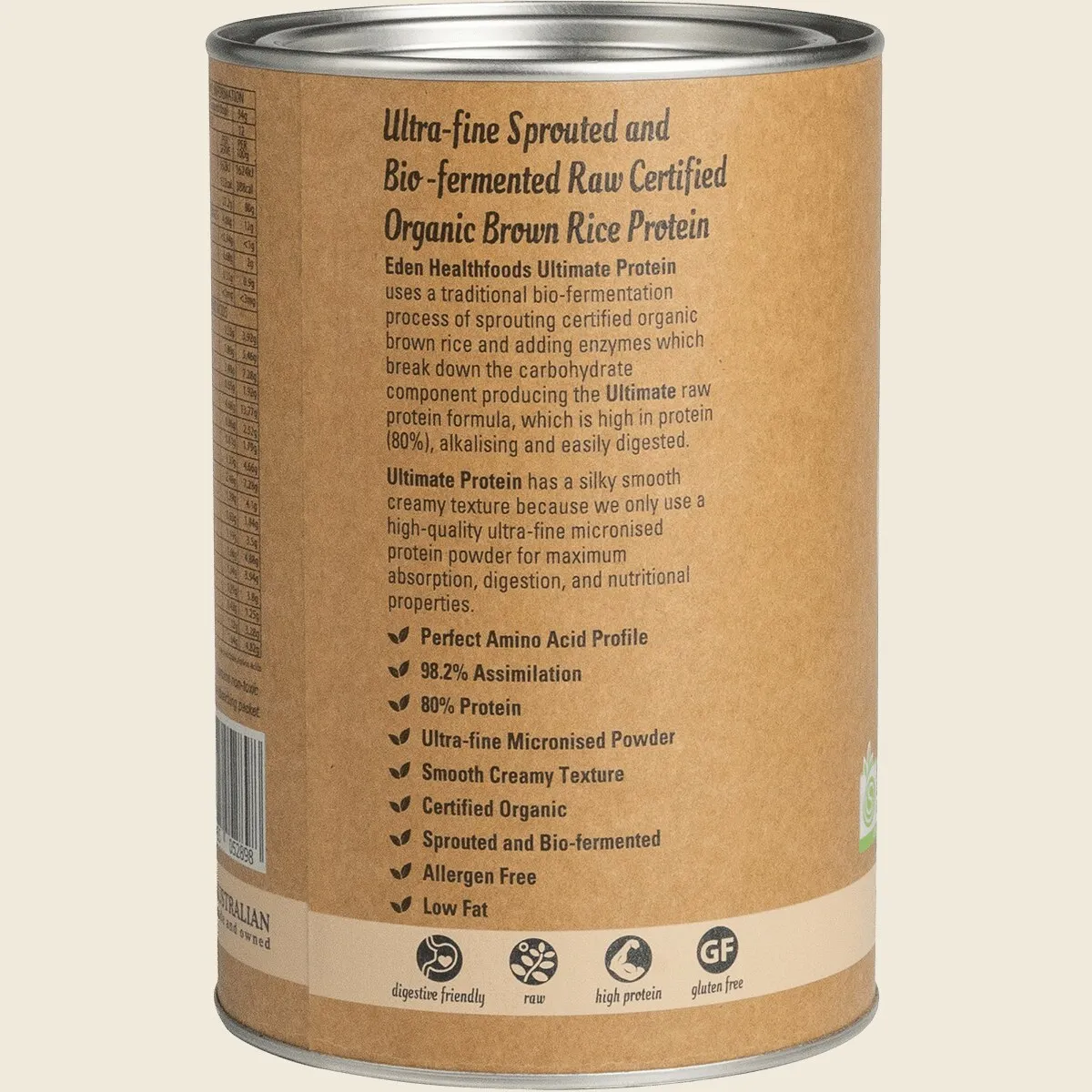 Eden Health Foods Ultimate Protein 400g Or 1kg, Natural Flavour {Organic Sprouted Brown Rice} - Image 4
