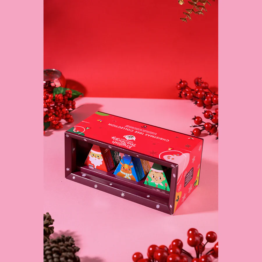 English Tea Shop Christmas Tree Collection 6 Pyramid Tea Bags, Festive Tea Favourites