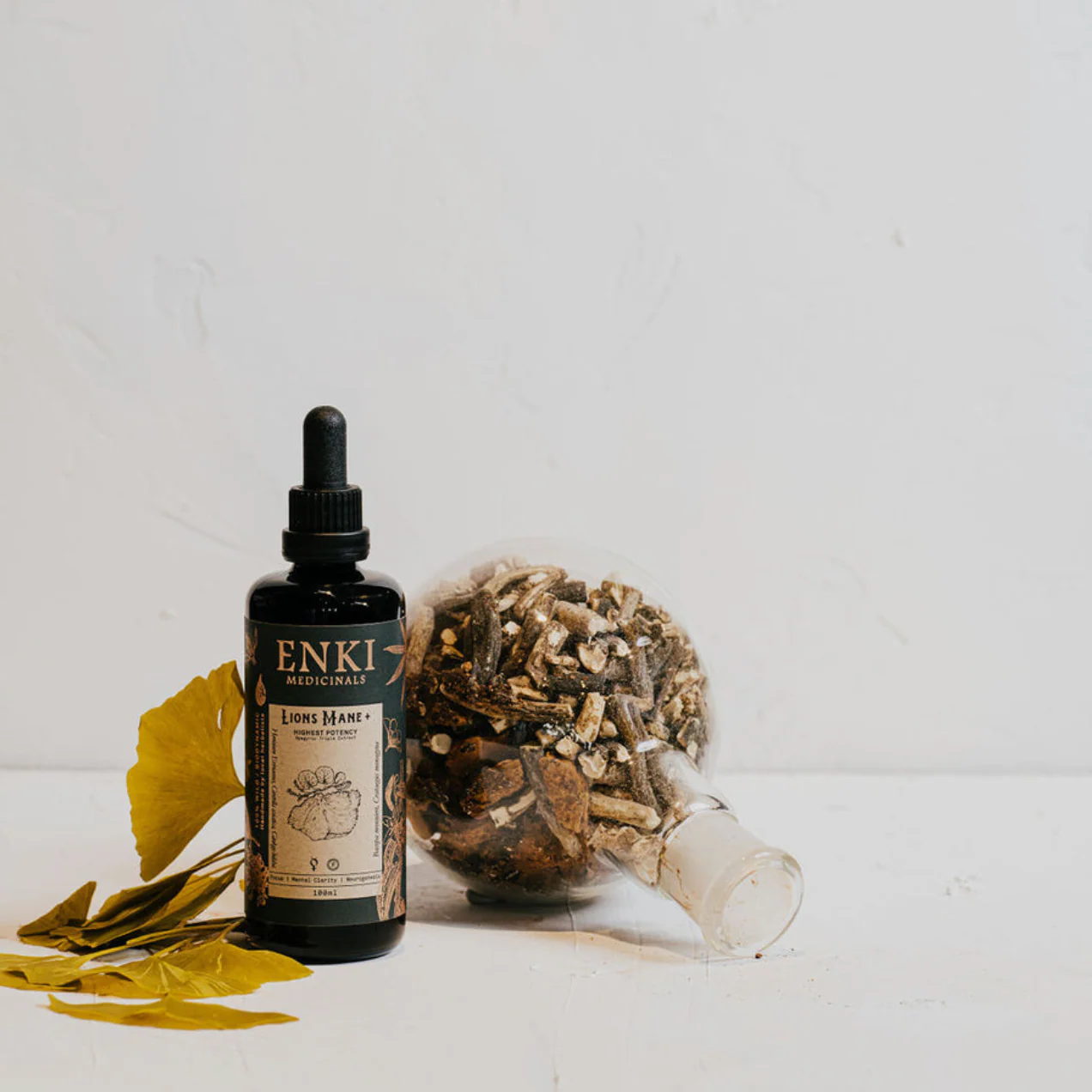 Enki Apothecary Lion's Mane Mushroom Tonic 50mL, Broad Spectrum spagyric Triple Extract