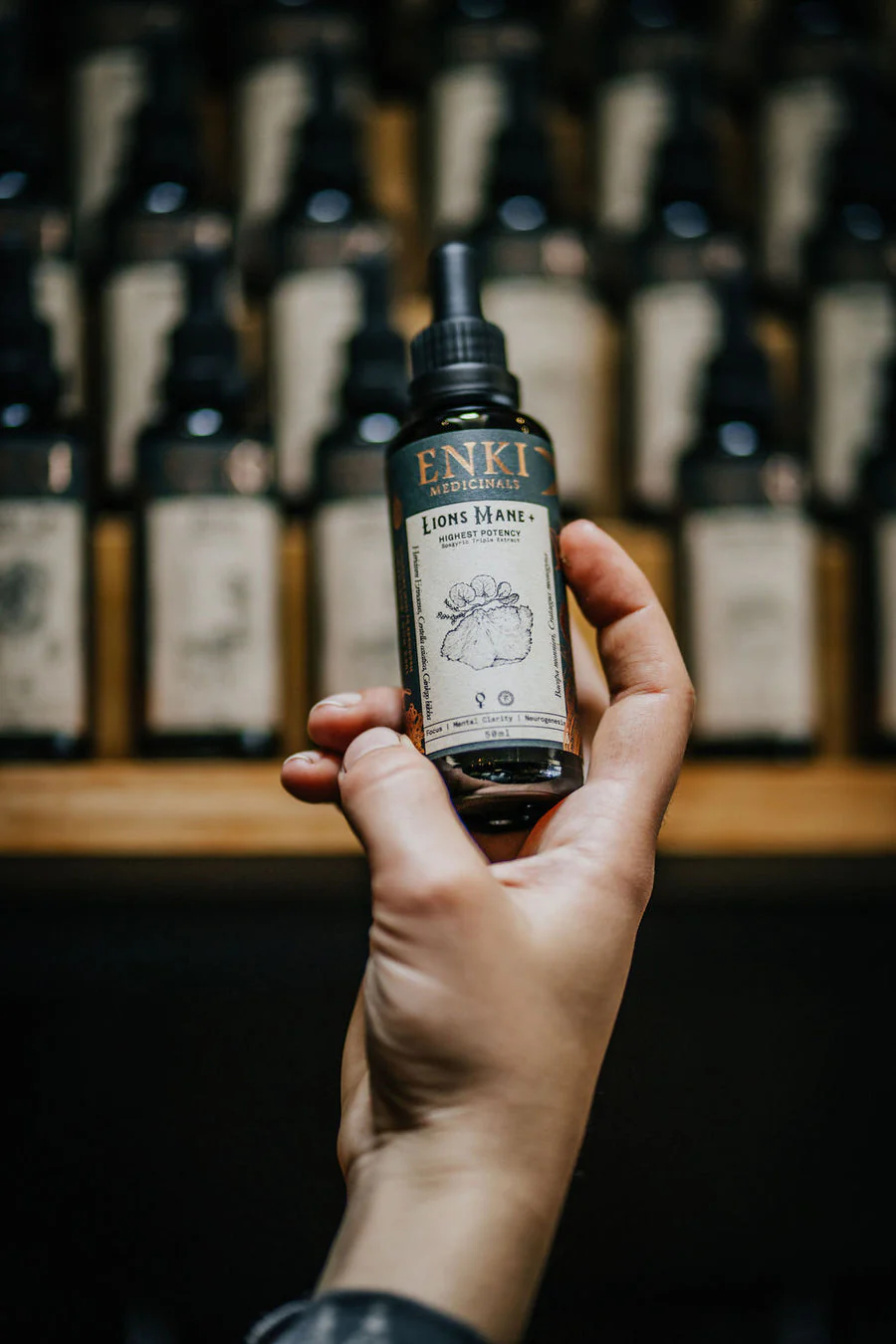 Enki Apothecary Lion's Mane Mushroom Tonic 50mL, Broad Spectrum spagyric Triple Extract - Image 3