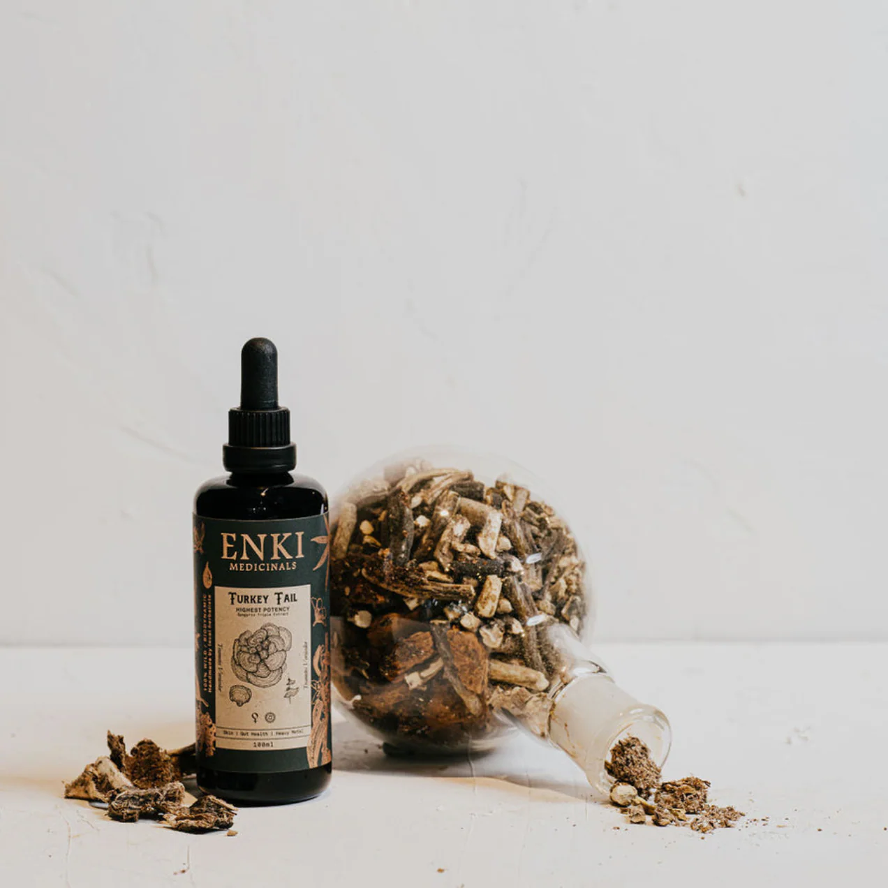 Enki Apothecary Turkey Tail Mushroom Tonic 50mL, Supports Gut Health