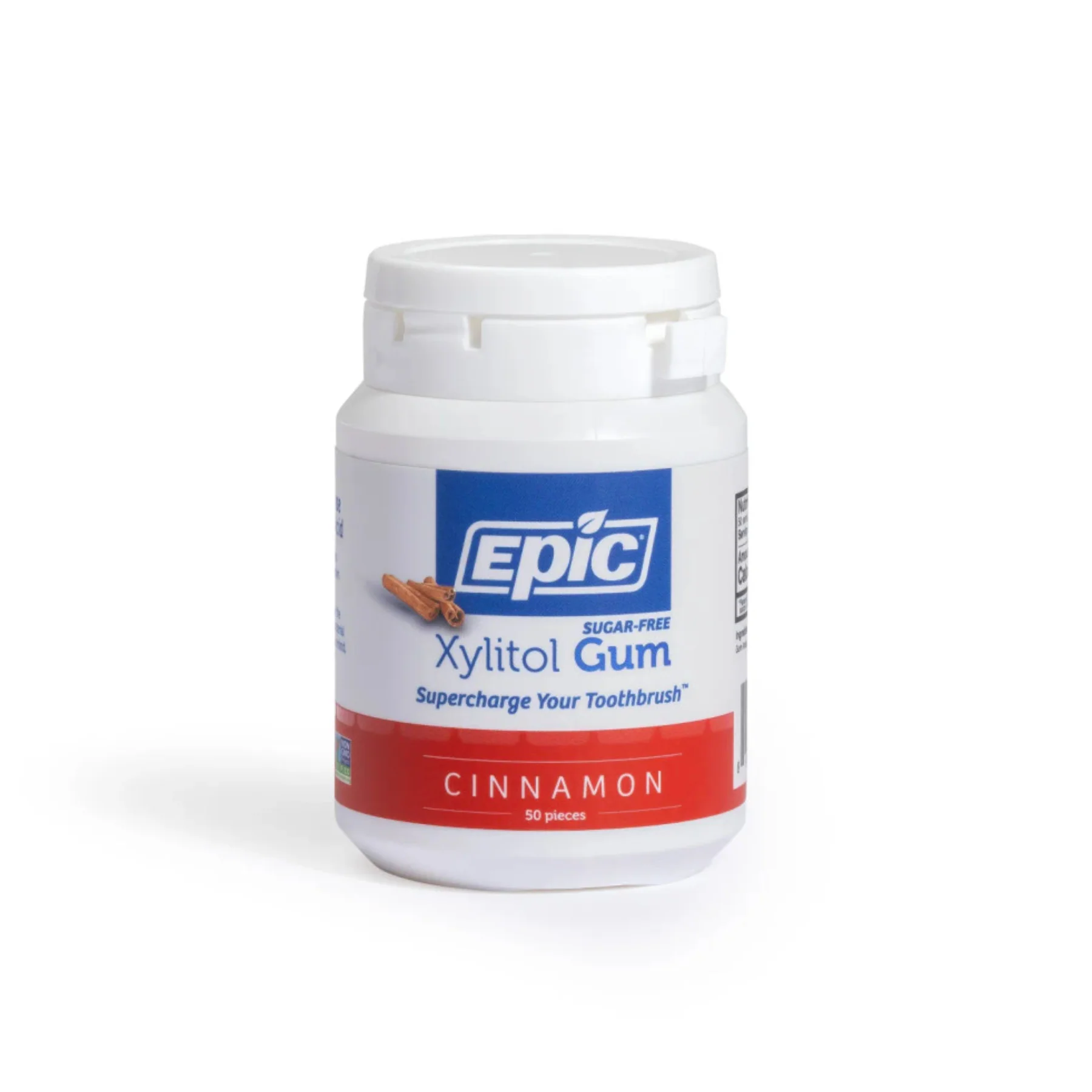 Epic Sugar-Free Xylitol Chewing Gum 50 Pieces, Cinnamon Flavour