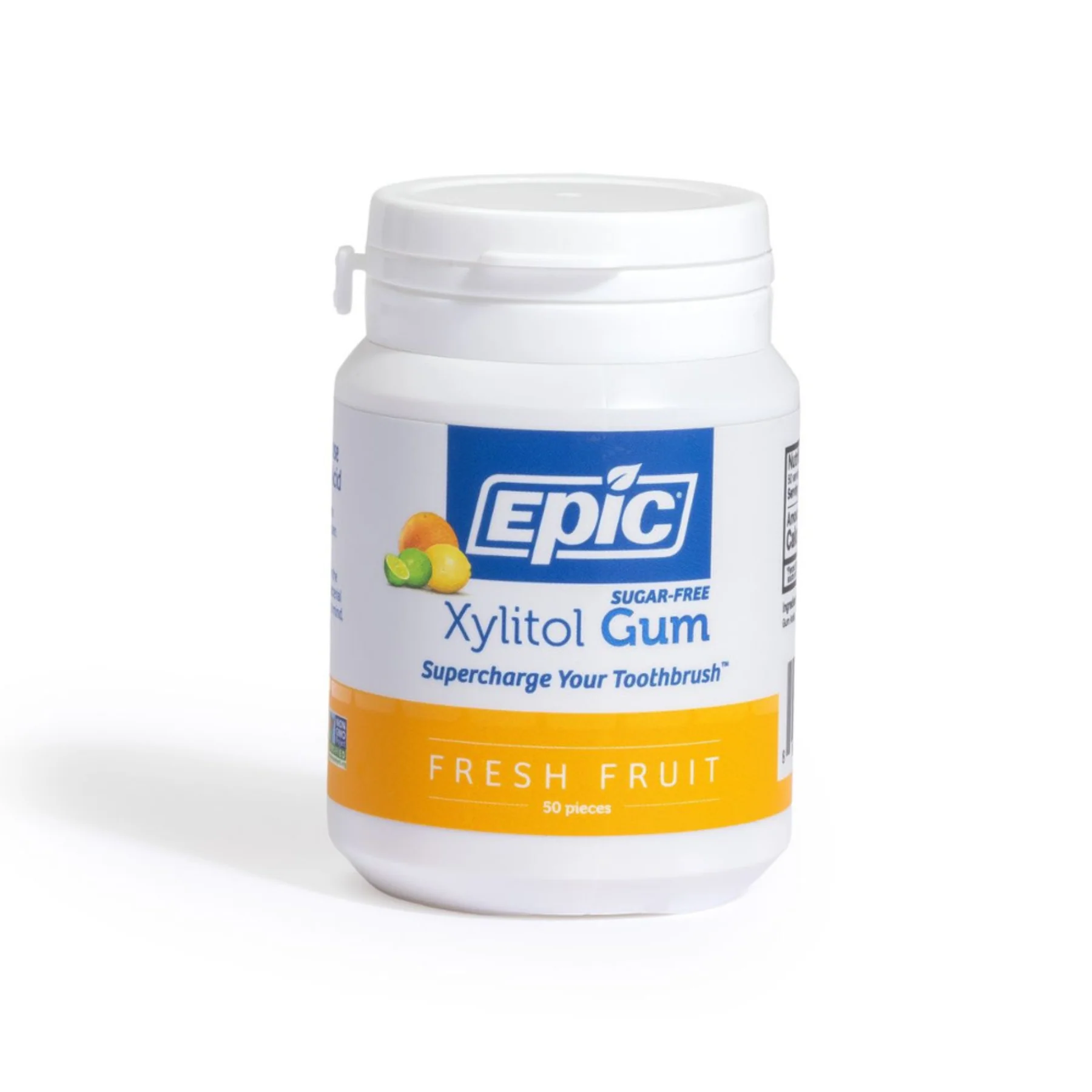 Epic Sugar-Free Xylitol Chewing Gum 50 Pieces, Fresh Fruit Flavour