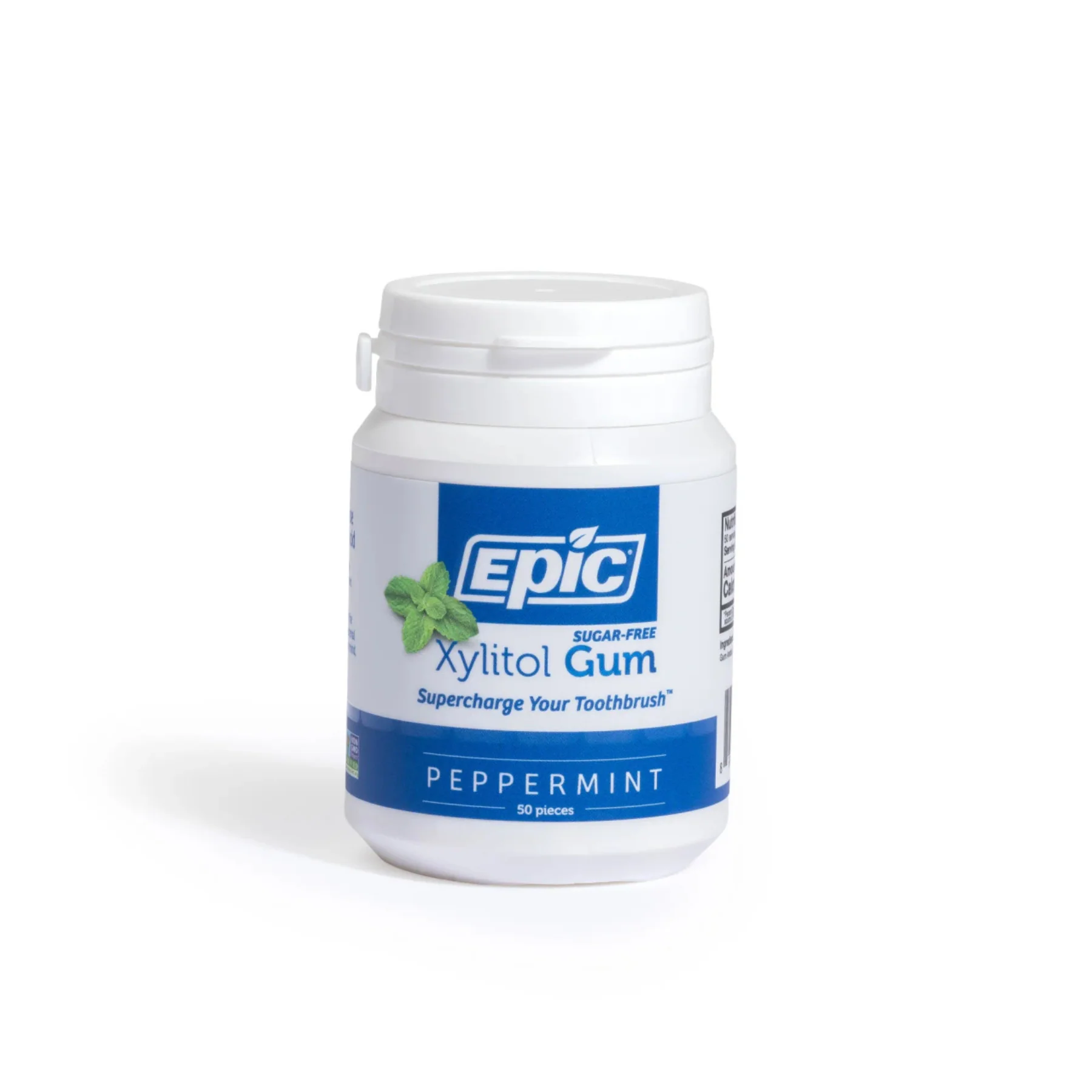 Epic Sugar-Free Xylitol Chewing Gum 50 Pieces, Peppermint Flavour