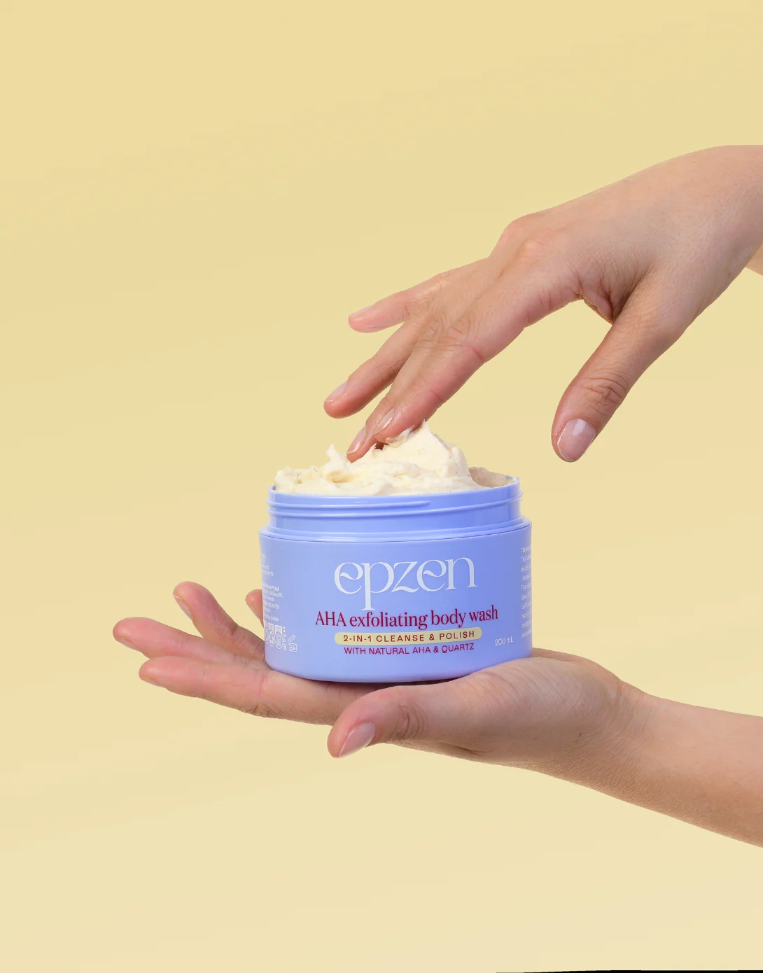 EpZen 2-in-1 Cleanse & Polish 200ml, AHA Exfoliating Body Wash - Image 2