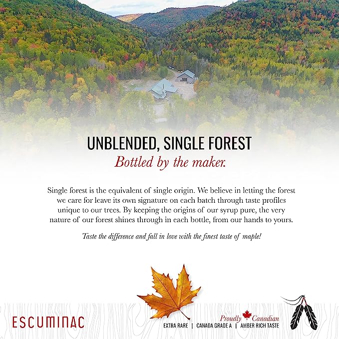 Escuminac Late Harvest Organic Maple Syrup 200mL, Intensely dark With A Pronounced Caramel Flavour - Image 3