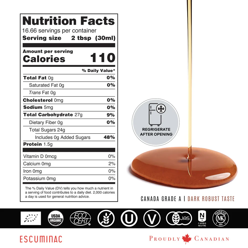 Escuminac Late Harvest Organic Maple Syrup 200mL, Intensely dark With A Pronounced Caramel Flavour - Image 5