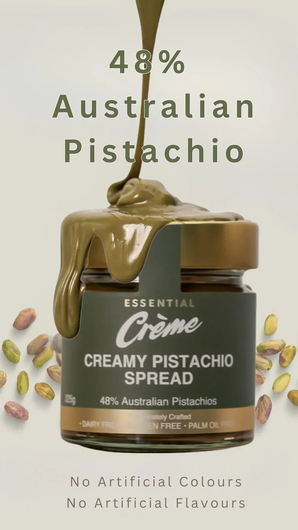 Essential Creme Creamy Australian Pistachio Spread 225g, Free From Artificial Flavours & Colours - Image 2