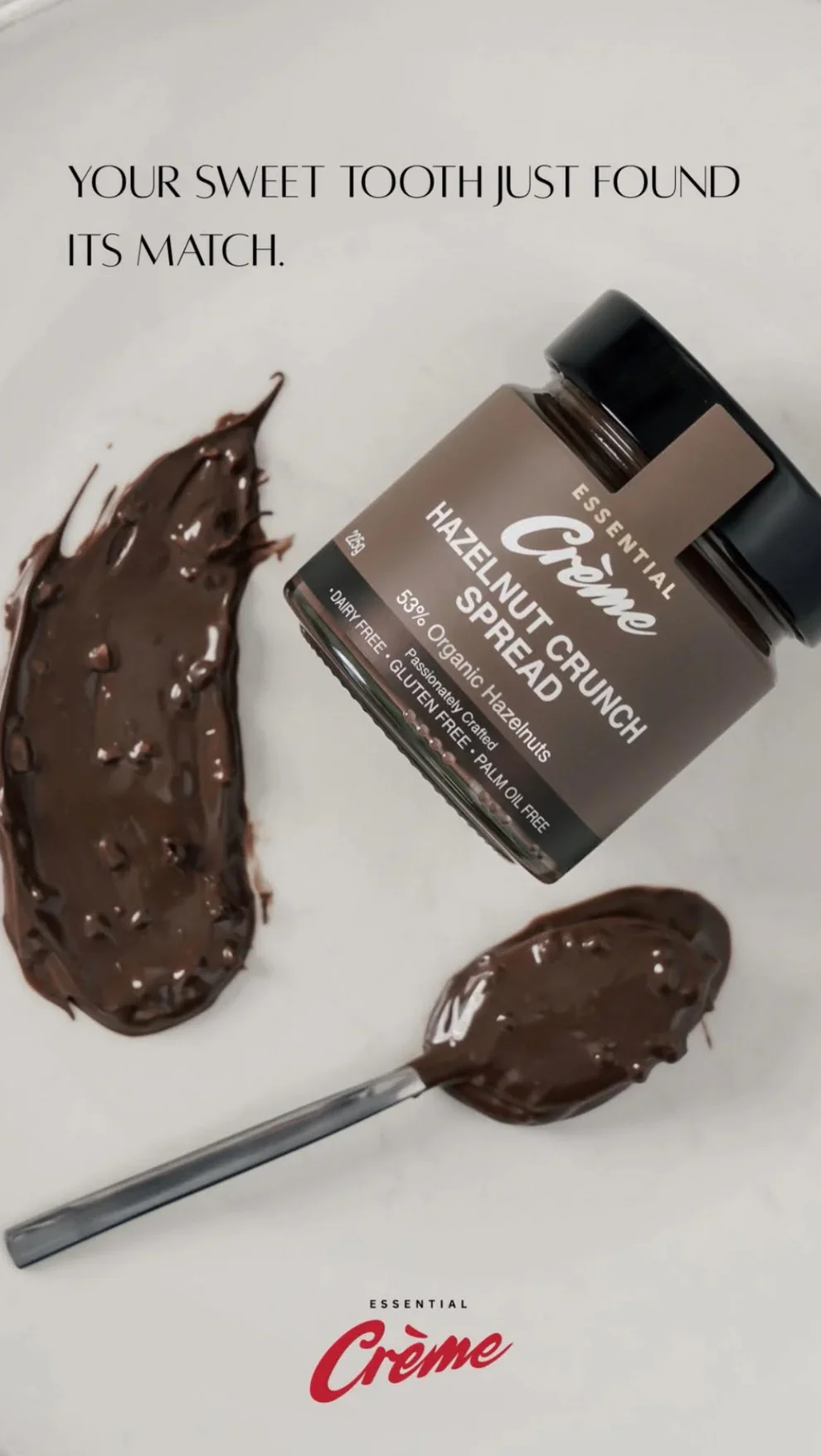 Essential Creme Hazelnut Crunch Spread 200g, Palm Oil Free - Image 2