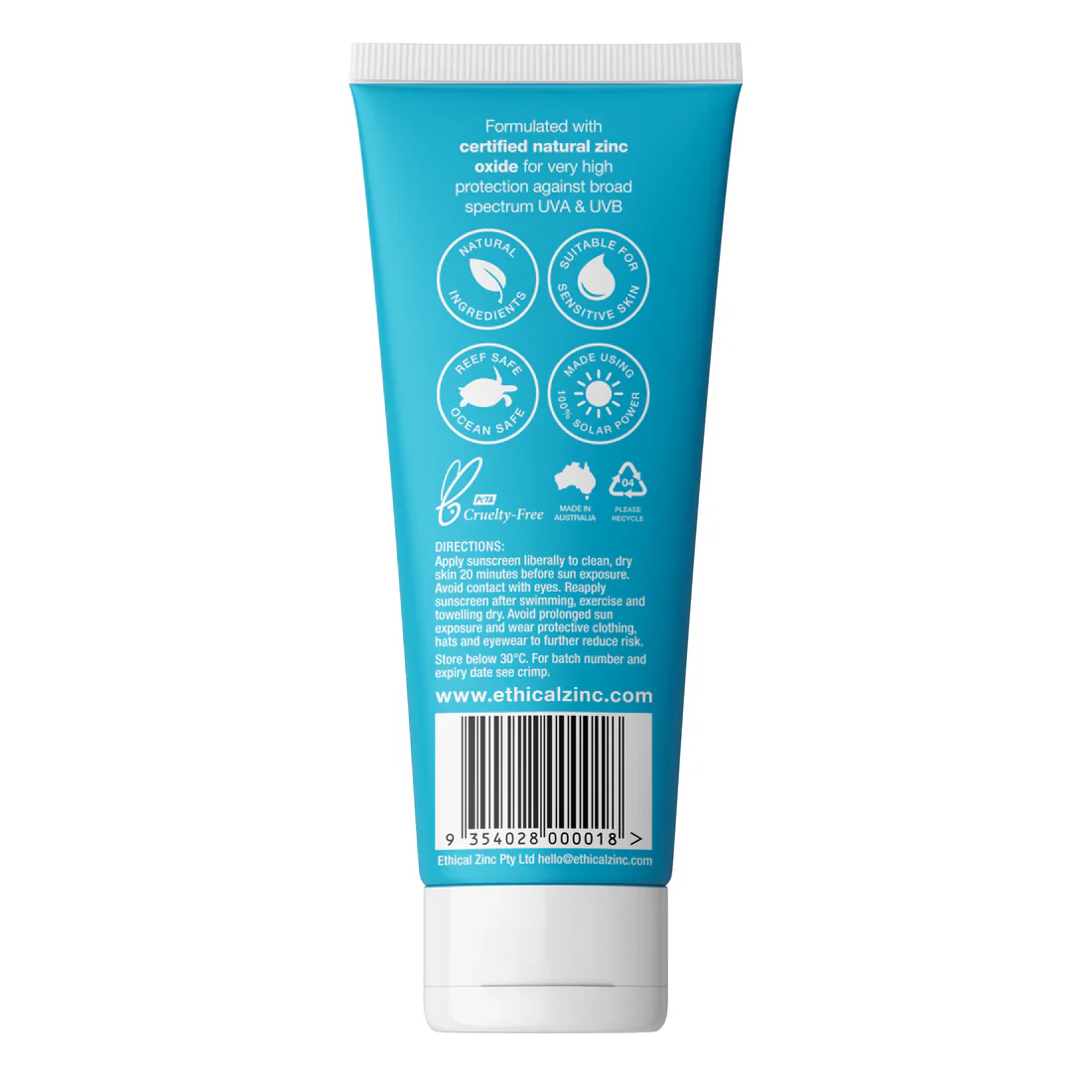 Ethical Zinc SPF 50+ Zinc Sunscreen 100ml, Natural Clear & Water Resistant - Image 5