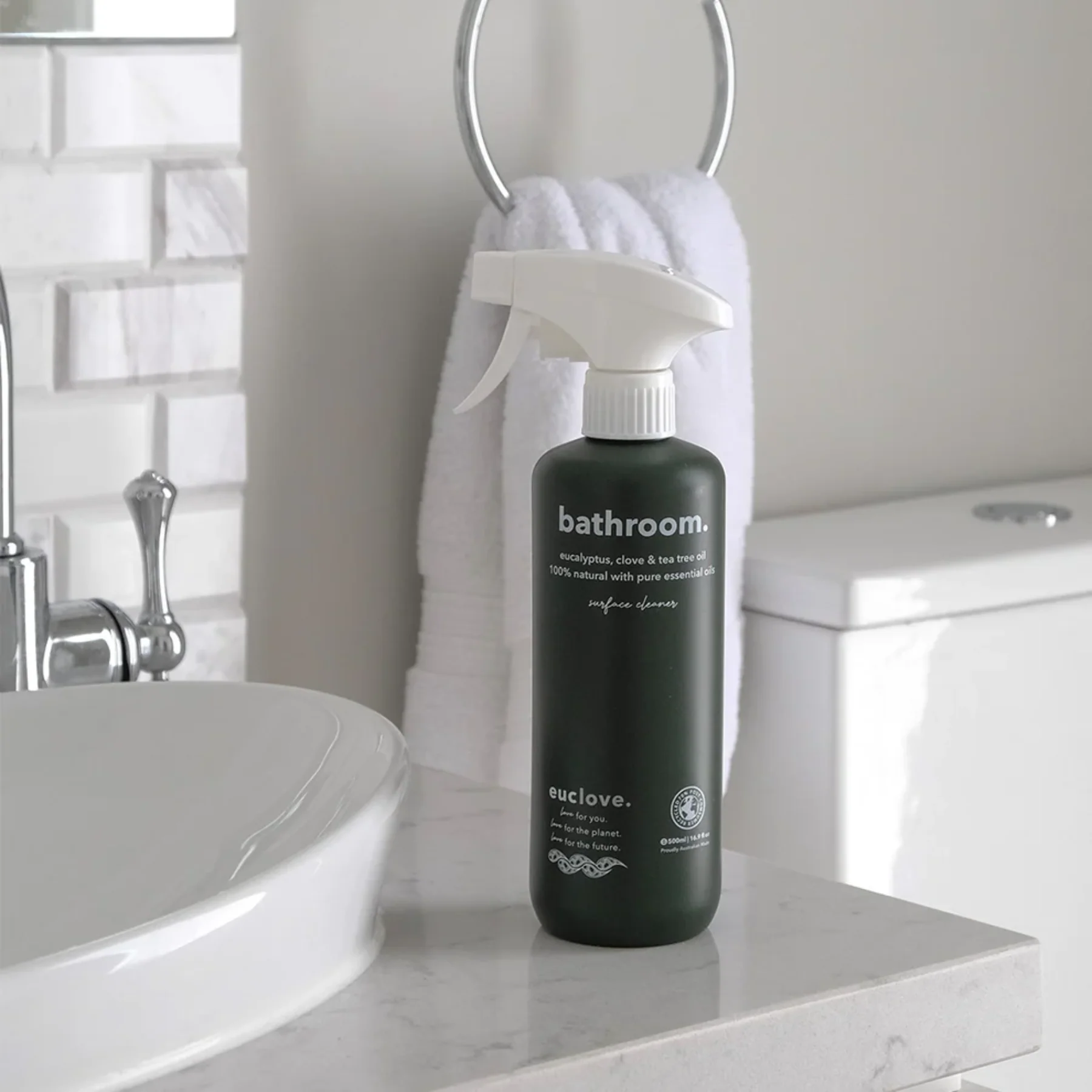 Euclove Bathroom Cleaner 50mL, 300mL, 500mL Or 1L, Eucalyptus Clove & Tea Tree Oil - Image 2
