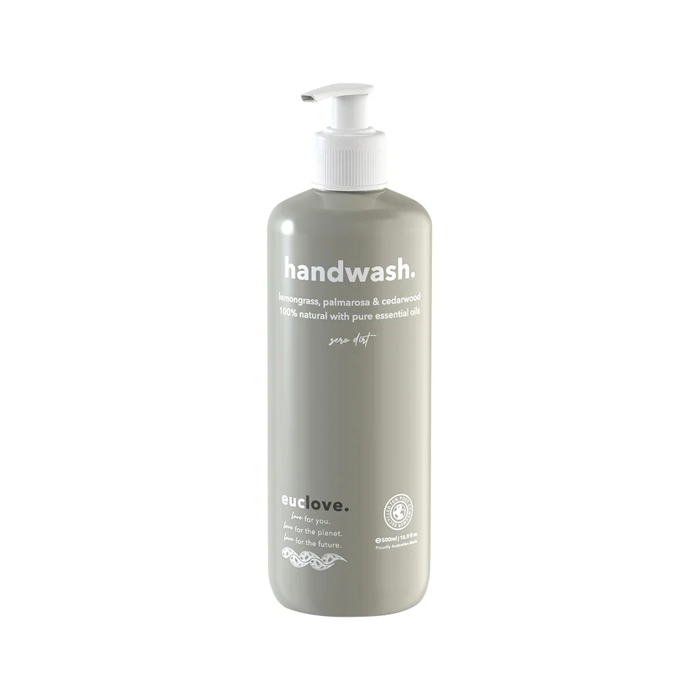 Euclove Hand Wash 500mL Or 1L, Lemongrass Palmarosa & Cedarwood
