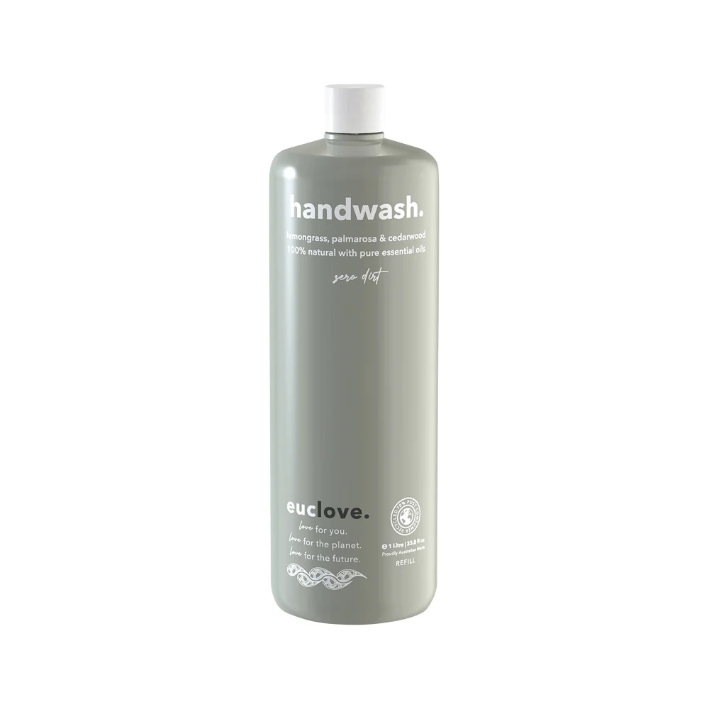 Euclove Hand Wash 500mL Or 1L, Lemongrass Palmarosa & Cedarwood - Image 2