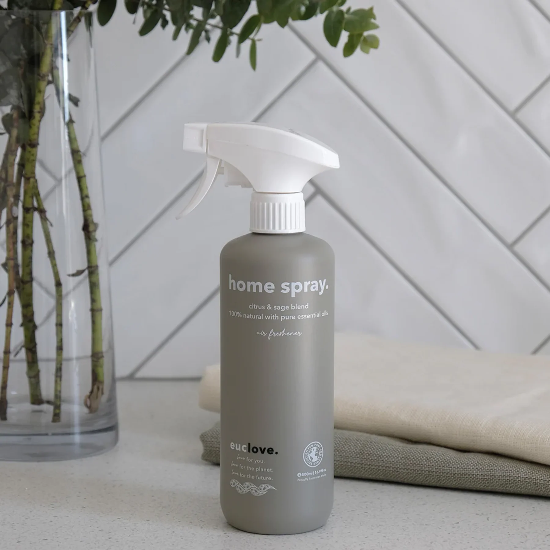 Euclove Home Spray Air Freshener 50ml, 300ml, 500ml or 1L, Citrus & Sage Oil - Image 2