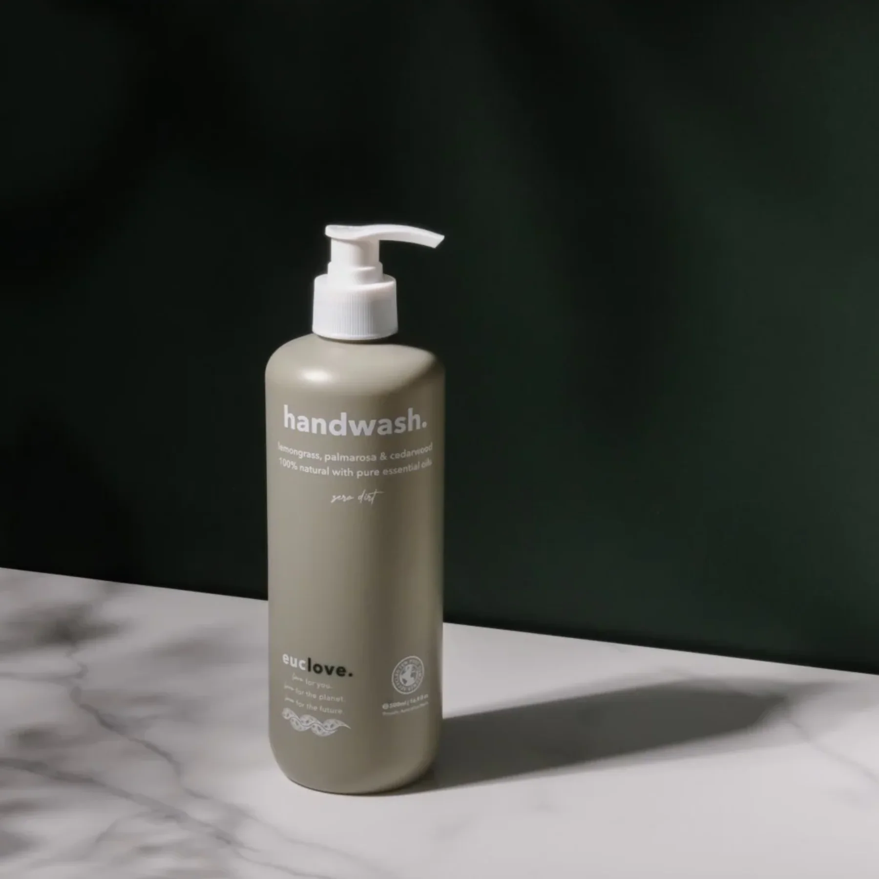 Euclove Nourishing Hand Wash 500mL or 1L, Lemongrass, Palmarosa & Cedarwood