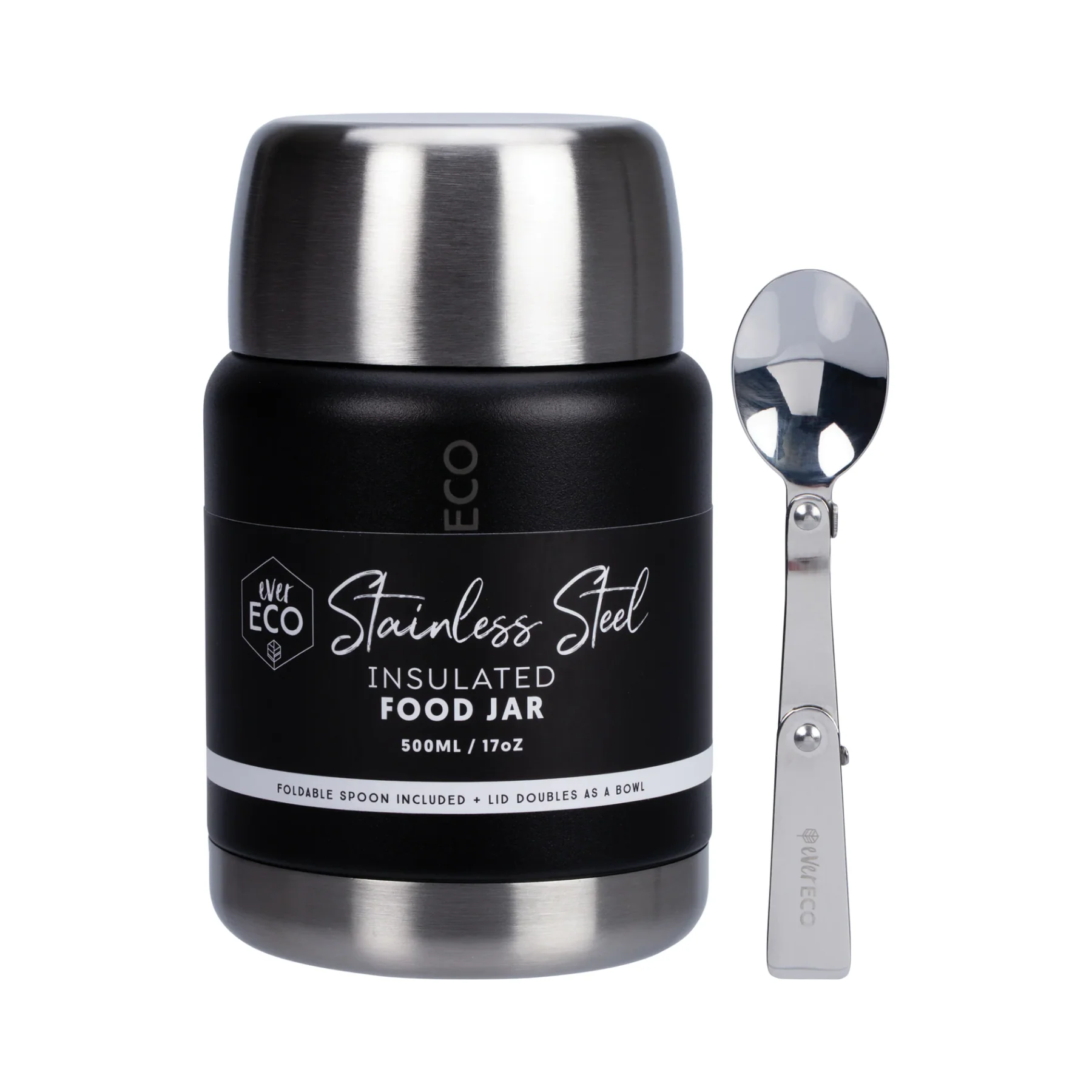 Ever Eco Insulated Food Jar 500ml Or 800ml, Onyx - Image 4
