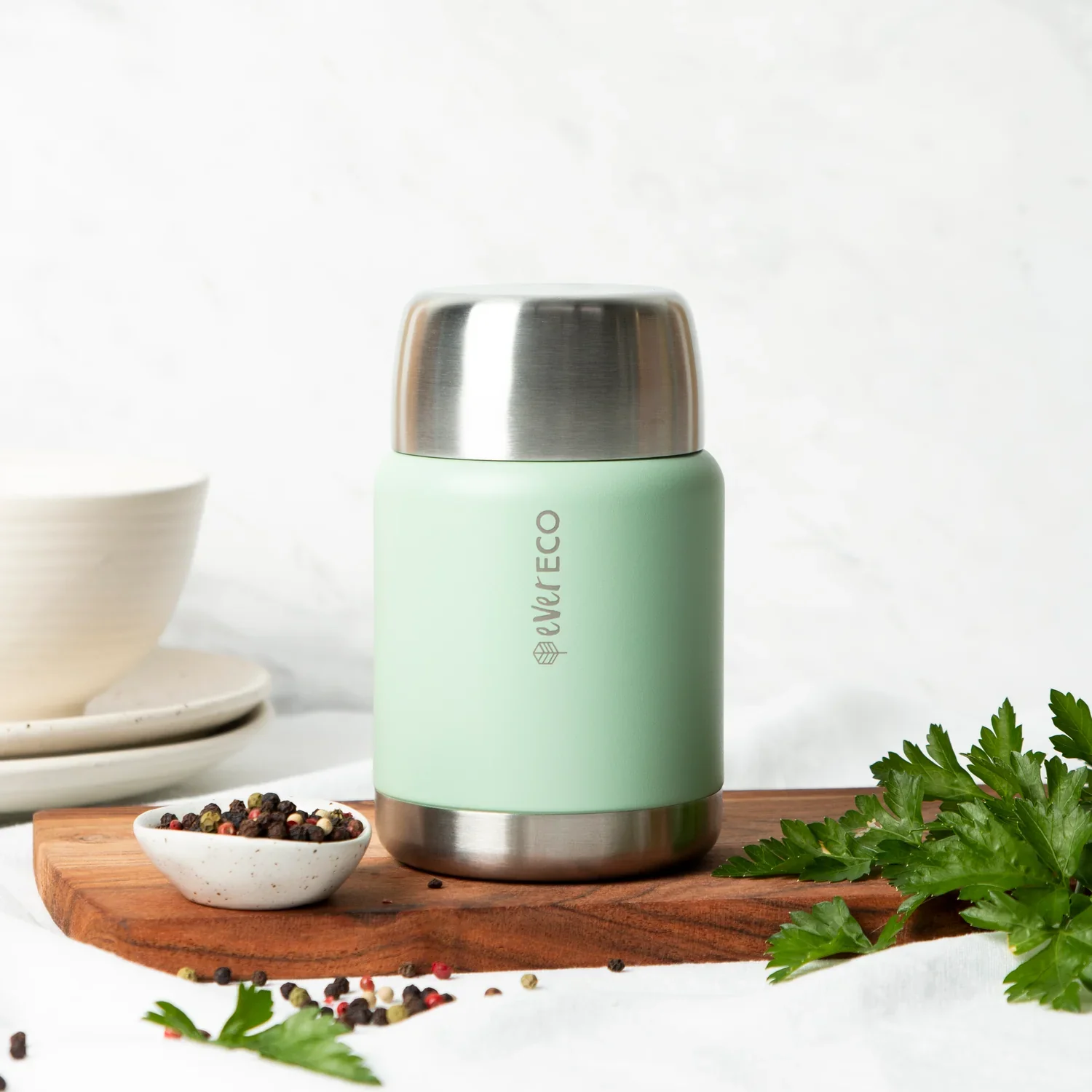 Ever Eco Insulated Food Jar 500ml Or 800ml, Sage - Image 2